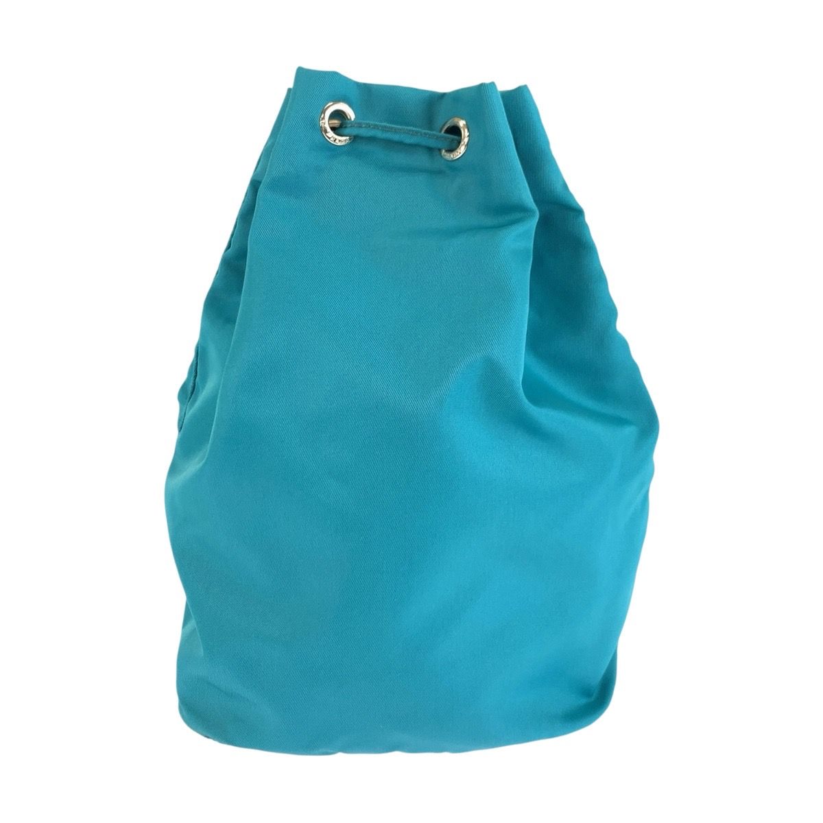 Prada Tessuto Blue Silver Nylon Leather Pouch Case Drawstring — view 2