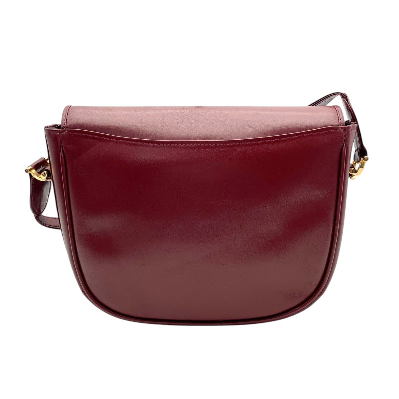 Cartier Must Line Shoulder Bag Flap Crossbody Leather Bordeaux Red Gold Double — view 3