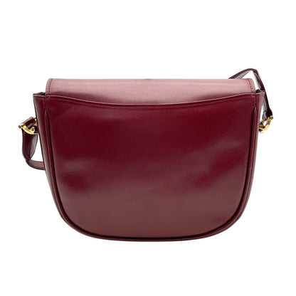 Cartier Must Line Shoulder Bag Flap Crossbody Leather Bordeaux Red Gold Double — view 3