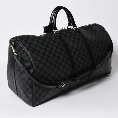 Louis Vuitton Keepall Bandouliere 55 Boston Bag Damier Graphite Black — view 3