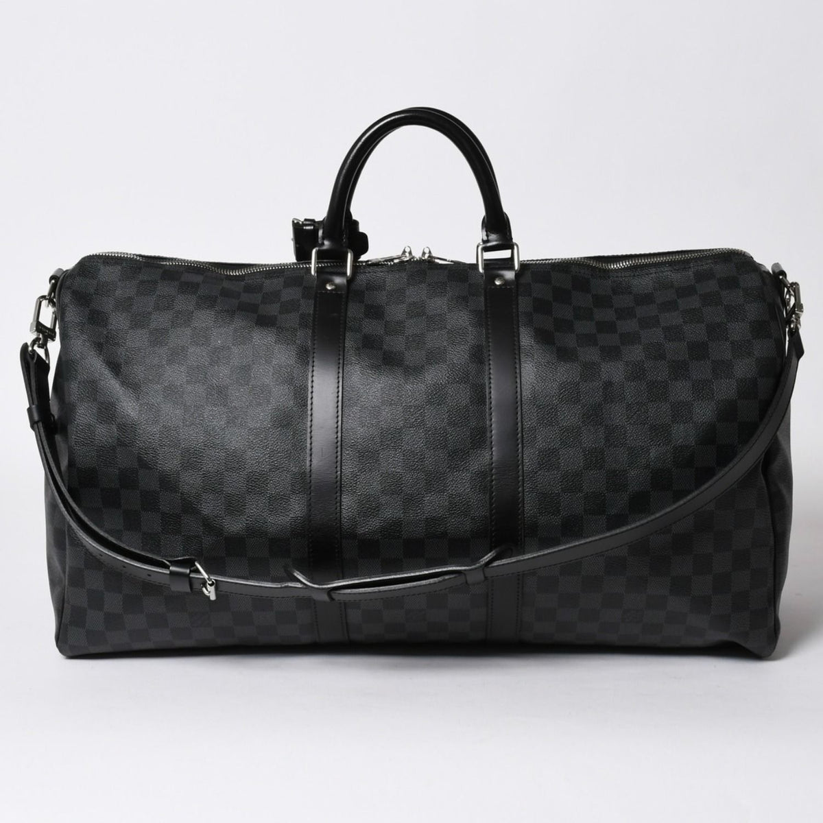 Louis Vuitton Keepall Bandouliere 55 Boston Bag Damier Graphite Black