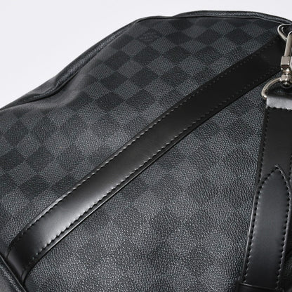 Louis Vuitton Keepall Bandouliere 55 Boston Bag Damier Graphite Black — view 7