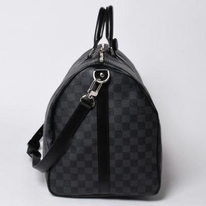 Louis Vuitton Keepall Bandouliere 55 Boston Bag Damier Graphite Black — view 4