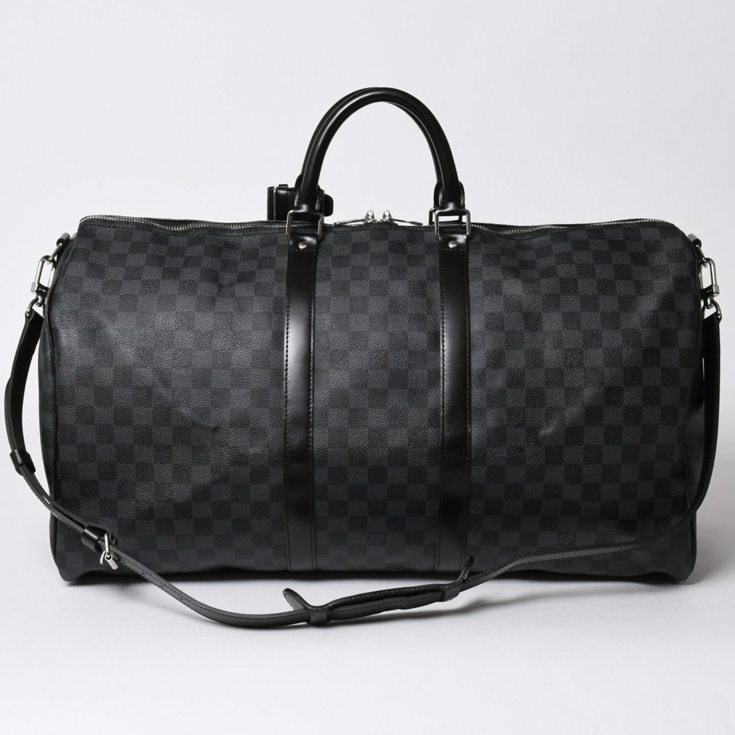 Louis Vuitton Keepall Bandouliere 55 Boston Bag Damier Graphite Black