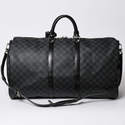 Louis Vuitton Keepall Bandouliere 55 Boston Bag Damier Graphite Black