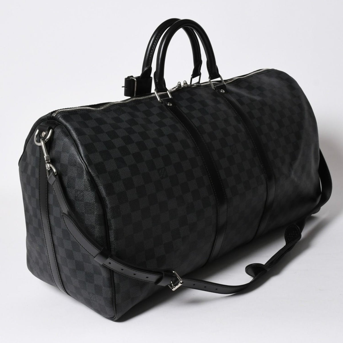Louis Vuitton Keepall Bandouliere 55 Boston Bag Damier Graphite Black — view 3