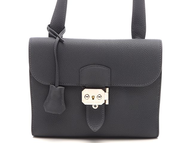 Hermes Sac a Depeches 21 Ardoise Silver Shoulder Bag Togo