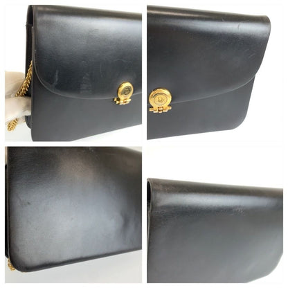 Dior Vintage Black Leather Chain Shoulder Bag — view 5