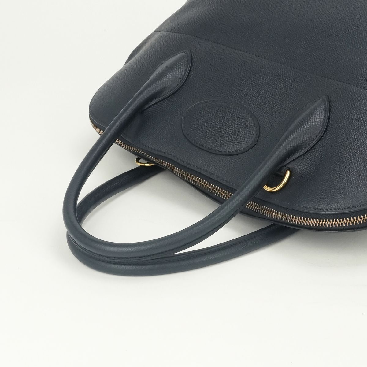 Hermes Bolide 35 Tote Shoulder Bag Courchevel Navy Gold 2-Way — view 4