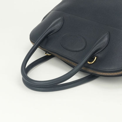 Hermes Bolide 35 Tote Shoulder Bag Courchevel Navy Gold 2-Way — view 4