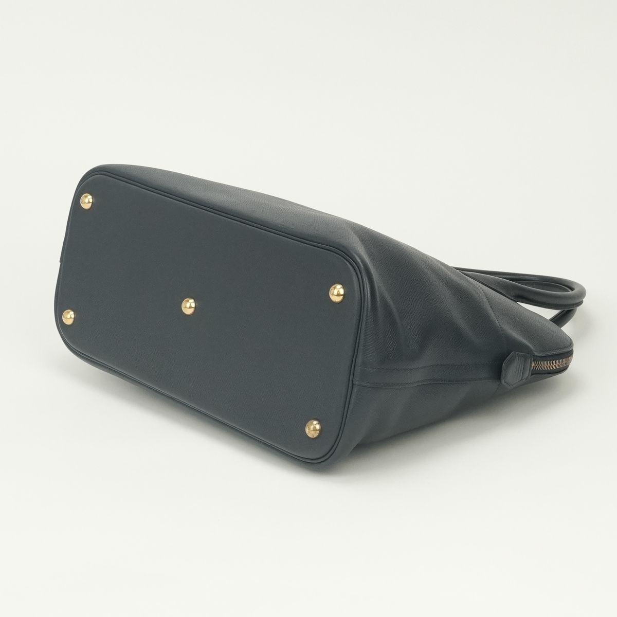 Hermes Bolide 35 Tote Shoulder Bag Courchevel Navy Gold 2-Way — view 5