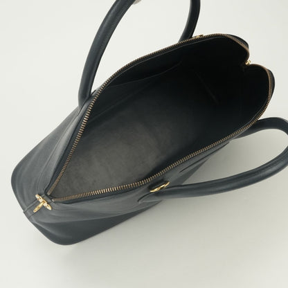 Hermes Bolide 35 Tote Shoulder Bag Courchevel Navy Gold 2-Way — view 8