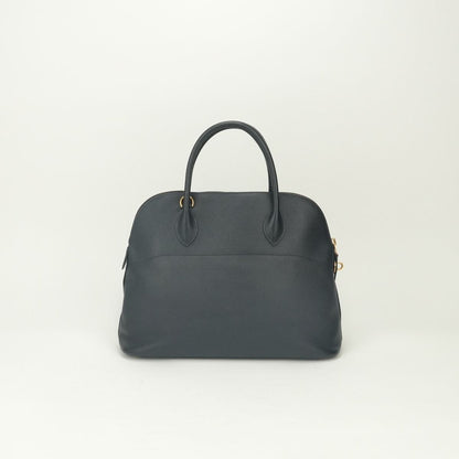 Hermes Bolide 35 Tote Shoulder Bag Courchevel Navy Gold 2-Way — view 3