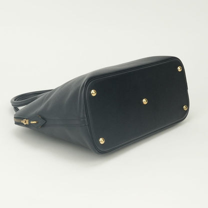 Hermes Bolide 35 Tote Shoulder Bag Courchevel Navy Gold 2-Way — view 6