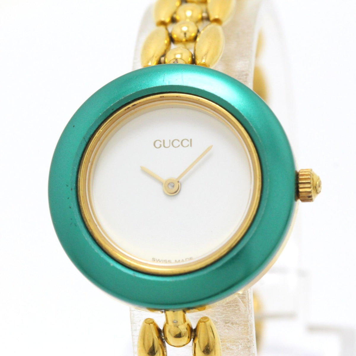 Gucci Change Bezel Watch Chain Bracelet 11/12.2 White Dial Quartz