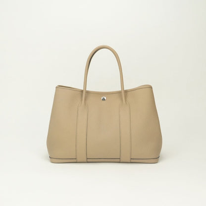 Hermes Garden Party PM 36 Tote Country Trench Beige Silver — view 3