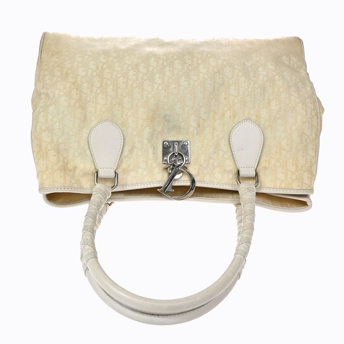 Dior Trotter Shoulder Handbag Beige Nylon Leather — view 6