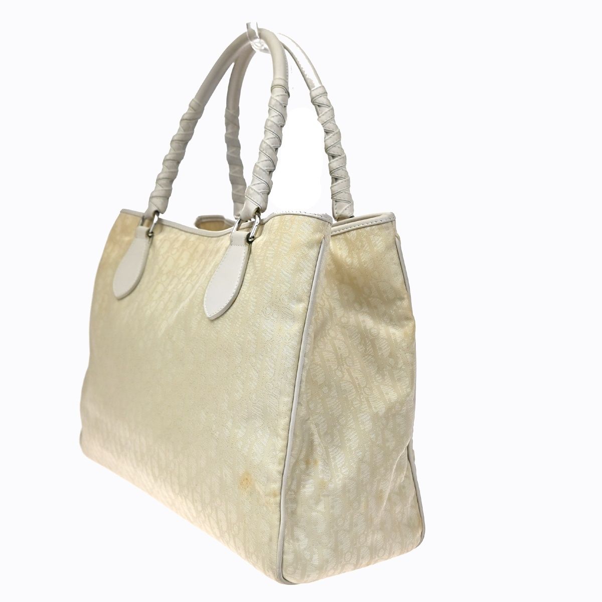 Dior Trotter Shoulder Handbag Beige Nylon Leather — view 4