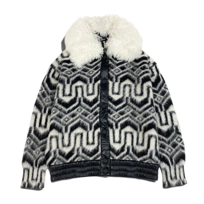 Moncler Grenoble Apres Ski Cardigan Knit Jacket Black White — view 2
