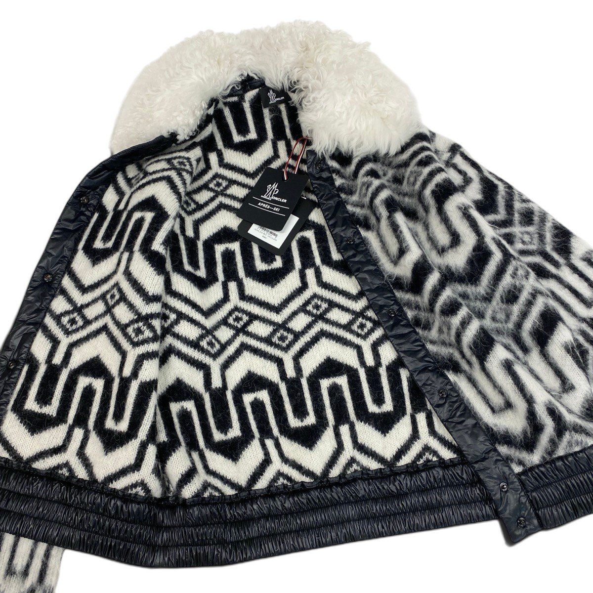 Moncler Grenoble Apres Ski Cardigan Knit Jacket Black White — view 4