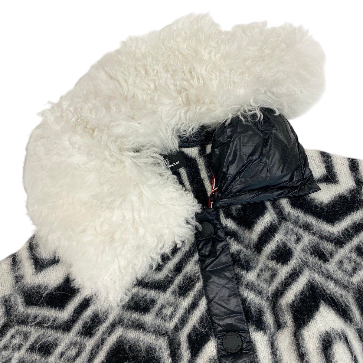 Moncler Grenoble Apres Ski Cardigan Knit Jacket Black White — view 6