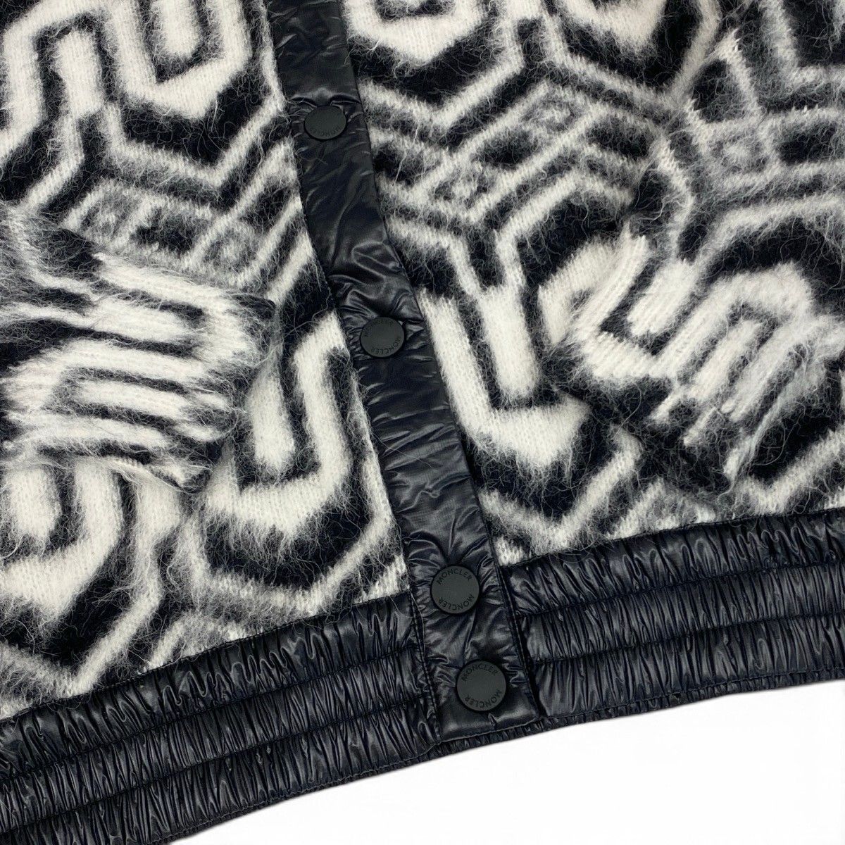 Moncler Grenoble Apres Ski Cardigan Knit Jacket Black White — view 7