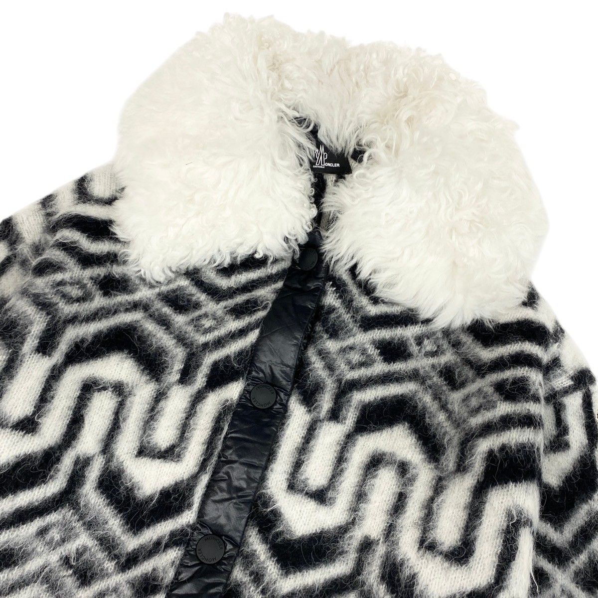 Moncler Grenoble Apres Ski Cardigan Knit Jacket Black White — view 5