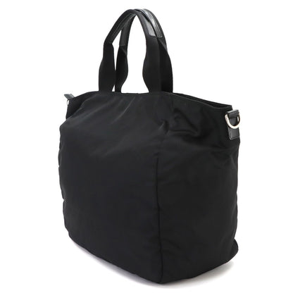 Prada 2-Way Tote Shoulder Bag Nylon Leather Nero Silver — view 3