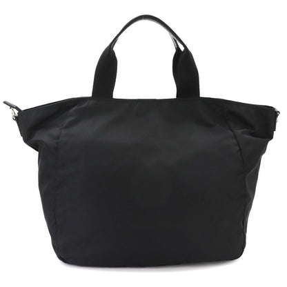Prada 2-Way Tote Shoulder Bag Nylon Leather Nero Silver — view 2