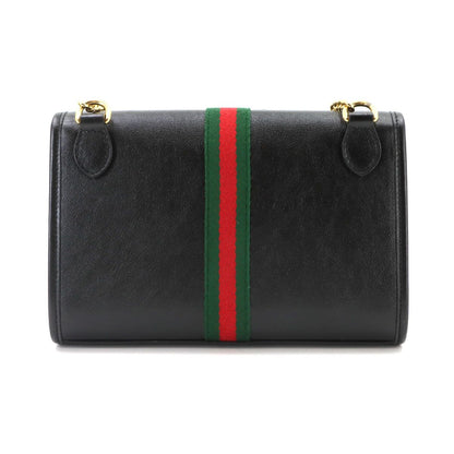 Gucci Rajah Chain Shoulder Bag Leather Black Gold — view 2