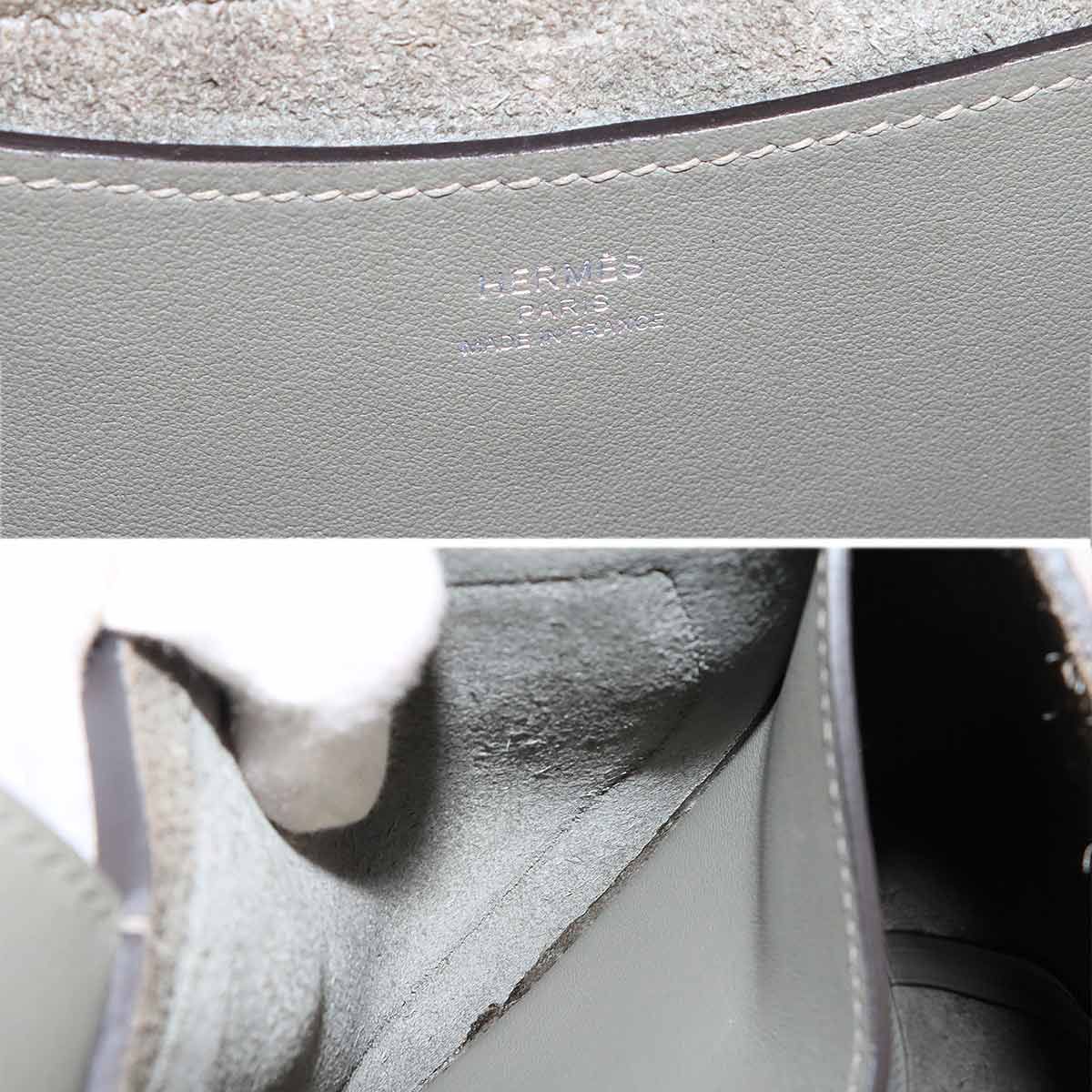 Hermes in the Loop 23 Hand Bag Taurillon Clemence Swift Gris Meyer Silver — view 8