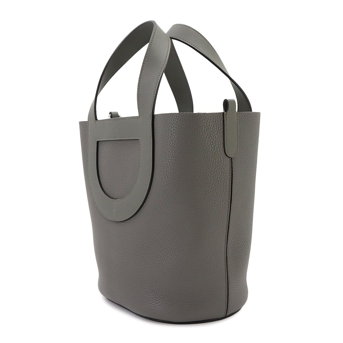 Hermes in the Loop 23 Hand Bag Taurillon Clemence Swift Gris Meyer Silver — view 4