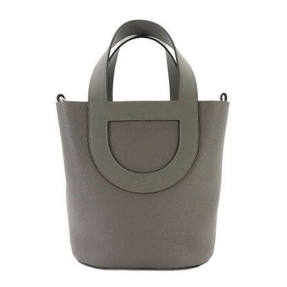 Hermes in the Loop 23 Hand Bag Taurillon Clemence Swift Gris Meyer Silver — view 3