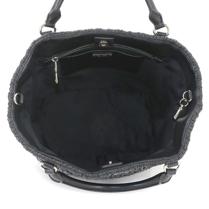 Miu Miu Matelasse 2-Way Hand Chain Shoulder Bag Leather Black Silver — view 7