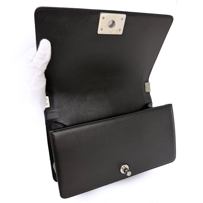 Chanel Boy Small Chain Shoulder Bag Lambskin Black Sequins — view 7