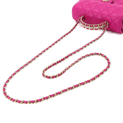 Chanel Quilted Top Handle Mini Flap 2-Way Hand Chain Shoulder Bag Lambskin — view 6