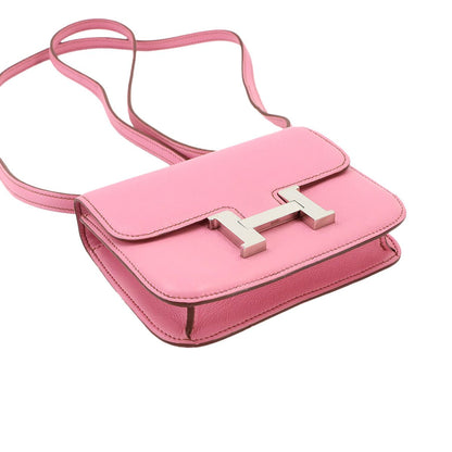Hermes Constance 14 Micro Shoulder Bag Swift Pink Silver — view 4