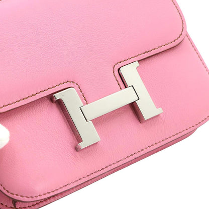 Hermes Constance 14 Micro Shoulder Bag Swift Pink Silver — view 8