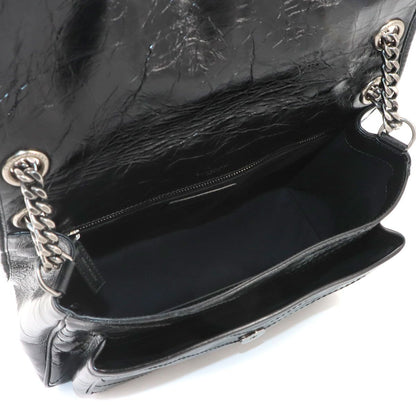 Saint Laurent Niki Medium Chain Shoulder Bag Leather Noir Silver — view 7