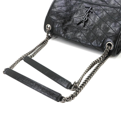 Saint Laurent Niki Medium Chain Shoulder Bag Leather Noir Silver — view 5