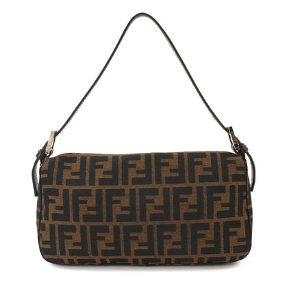 Fendi Zucca Mamma Baguette Shoulder Bag Canvas Leather Brown Silver — view 2