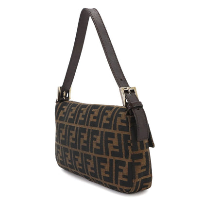 Fendi Zucca Mamma Baguette Shoulder Bag Canvas Leather Brown Silver — view 3