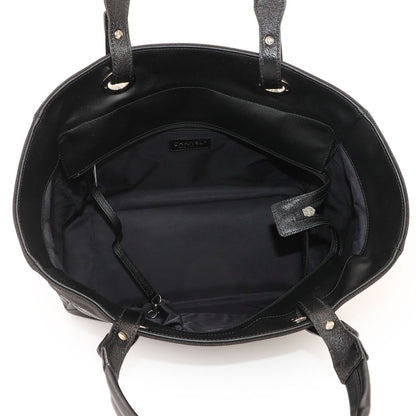 Chanel Paris Biarritz GM Tote Nylon Leather Black Silver — view 7