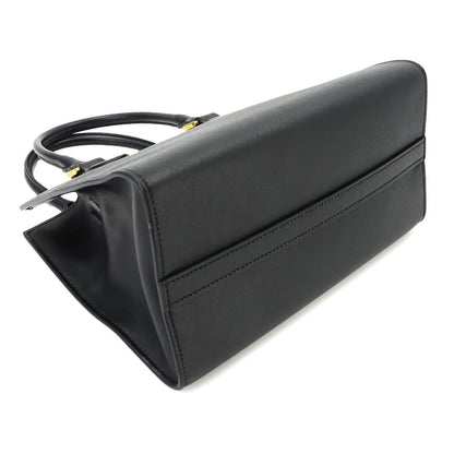Prada Saffiano 2-Way Bag Leather Nero Black Gold Hand Bag — view 4