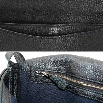Hermes Steve Wright Junior Messenger Shoulder Bag Togo Black — view 8