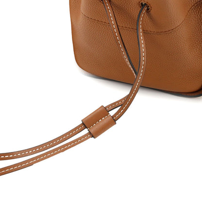 Loewe Hammock Drawstring Mini 2-Way Bag Leather Brown Gold — view 8