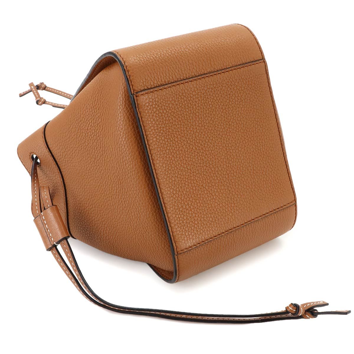 Loewe Hammock Drawstring Mini 2-Way Bag Leather Brown Gold — view 5