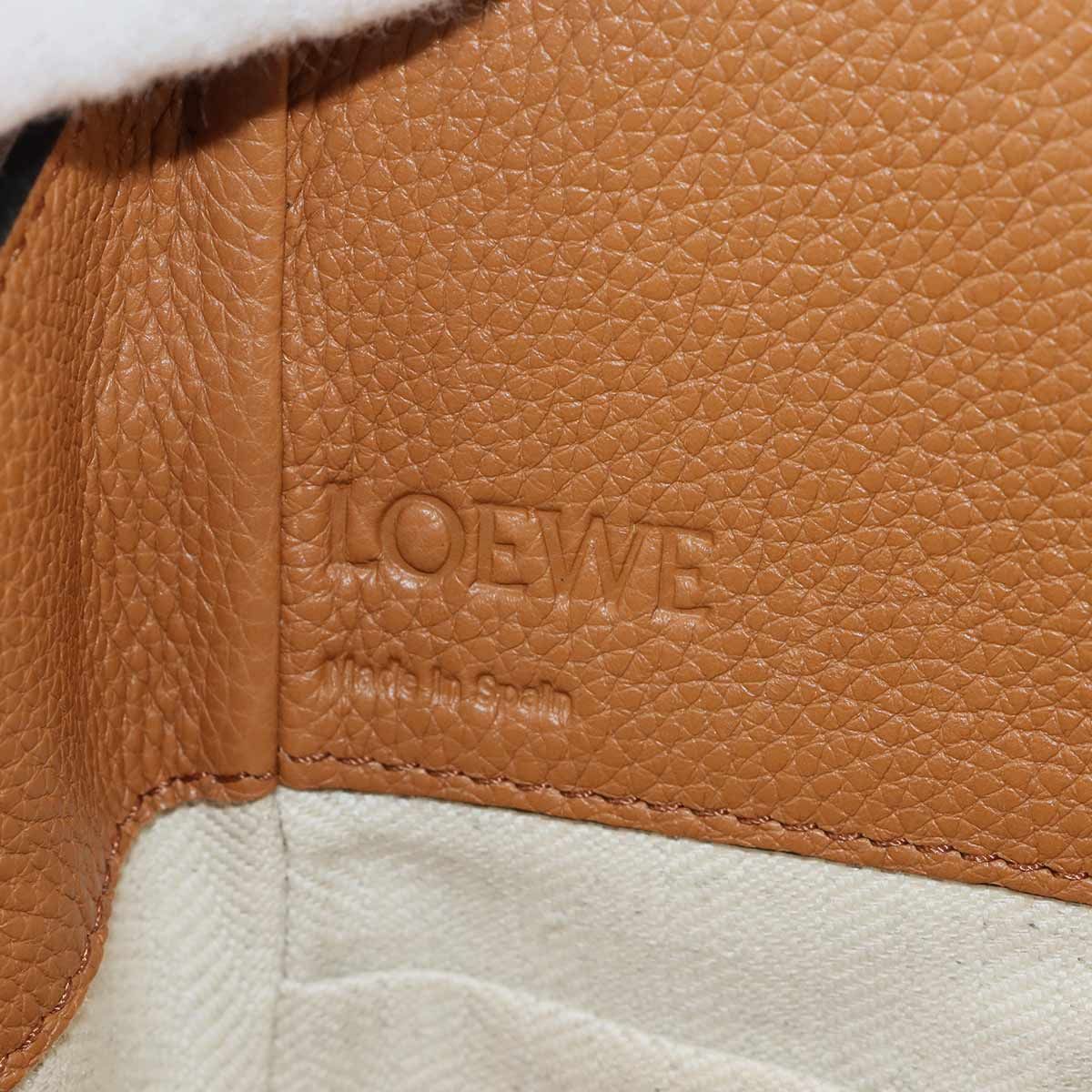 Loewe Hammock Drawstring Mini 2-Way Bag Leather Brown Gold — view 7