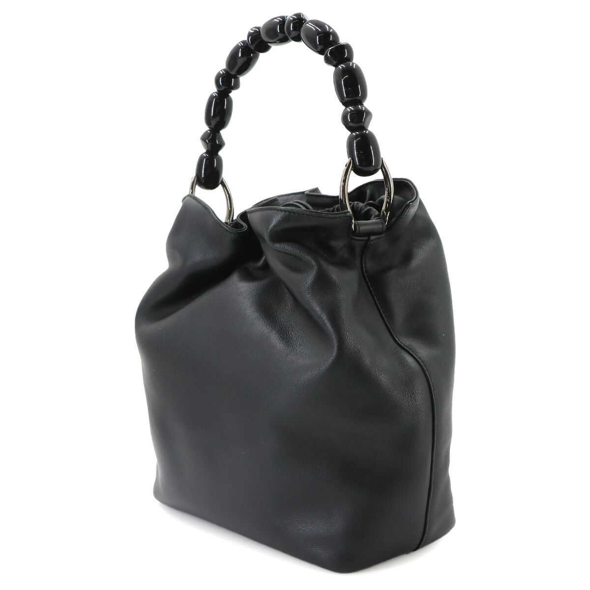 Dior Malice Pearl Hand Bag Leather Black Silver Maris Bag — view 3