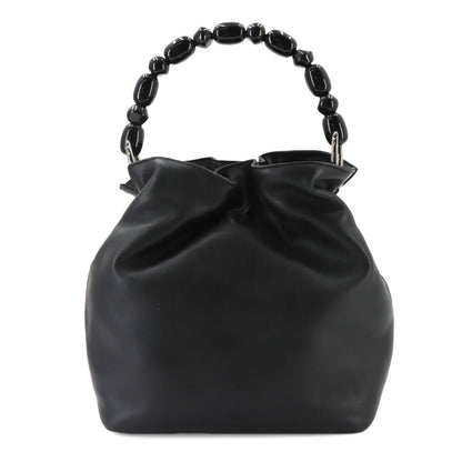 Dior Malice Pearl Hand Bag Leather Black Silver Maris Bag — view 2